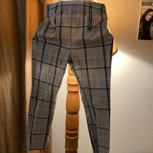 Plaid 3/4 pants fitted